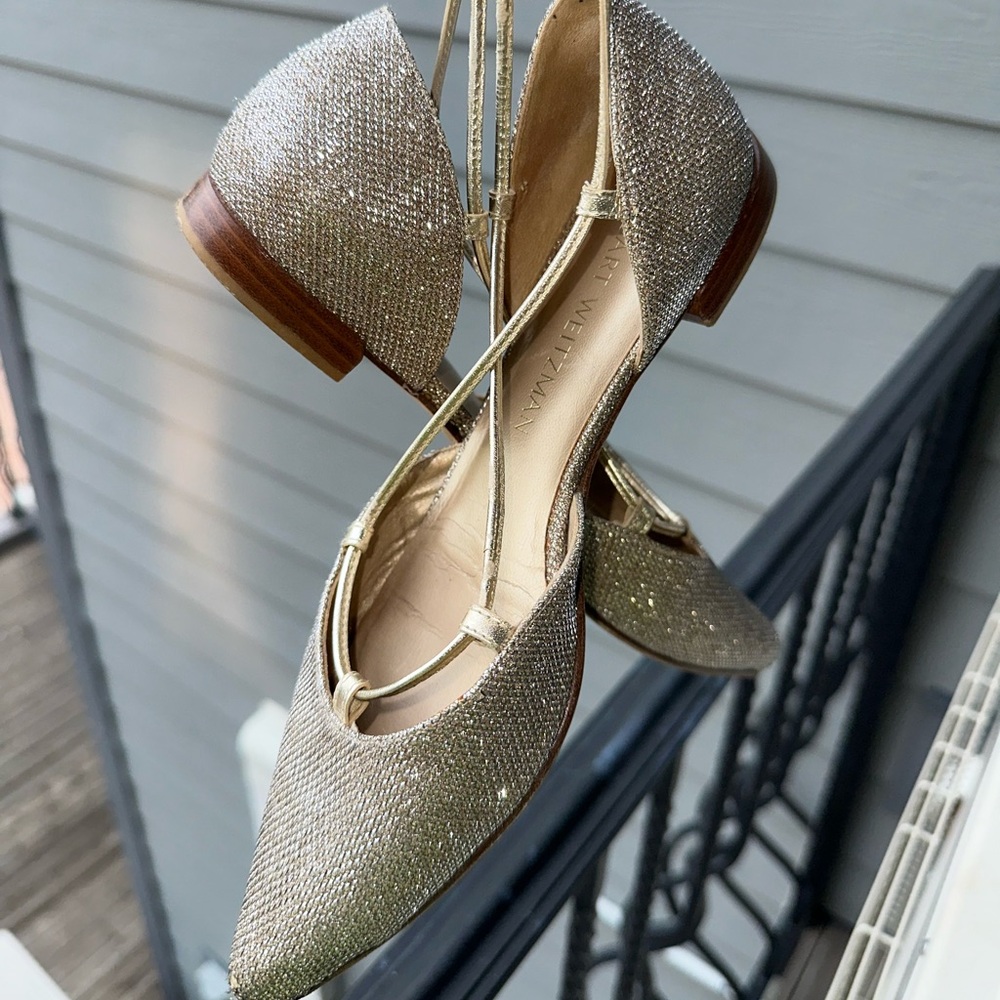 Stuart Weitzman Gold Flats